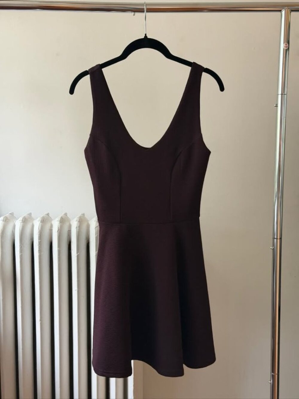 Topshop Eggplant / Burgundy A-Line Short Flare Dress
